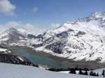 Le barrage et le lac de Roselend.